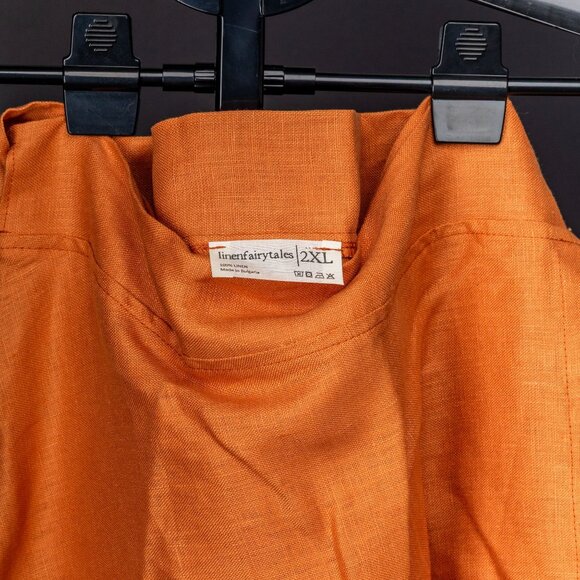 Linenfairytales Linen Maxi Wrap Skirt – Saffron Orange – 2XL – NWOT - Picture 4 of 4